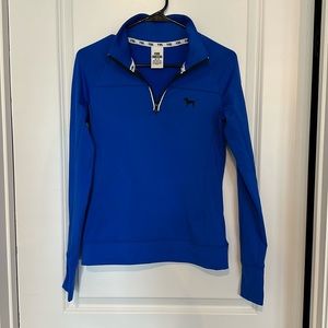 Victoria Secret PINK athletic quarter zip with pocket in back with finger holes